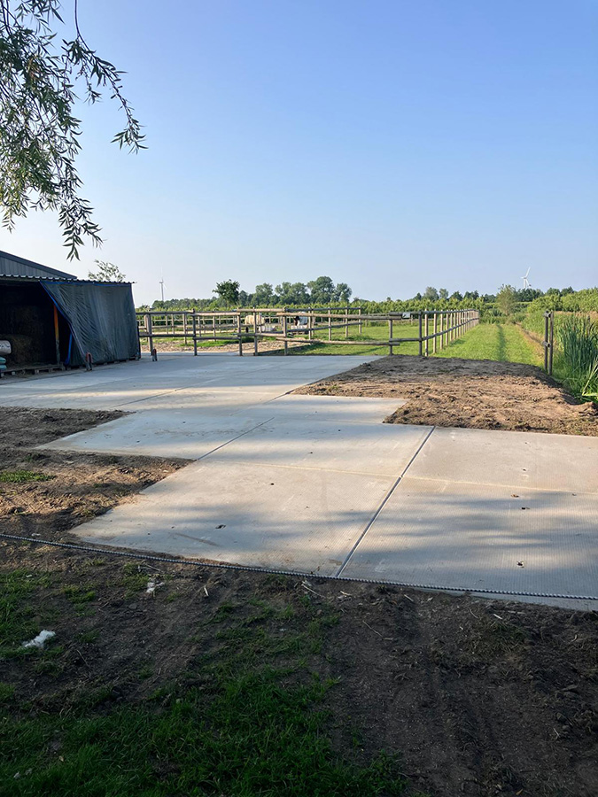 betonplaatverharding paardenweide