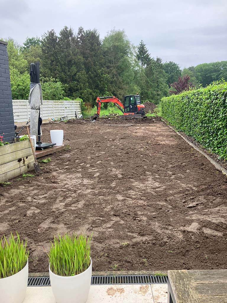 nivelleren van tuin