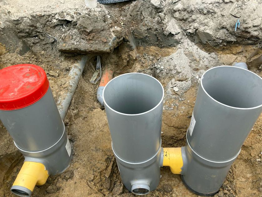 Regenputaansluitingen graven